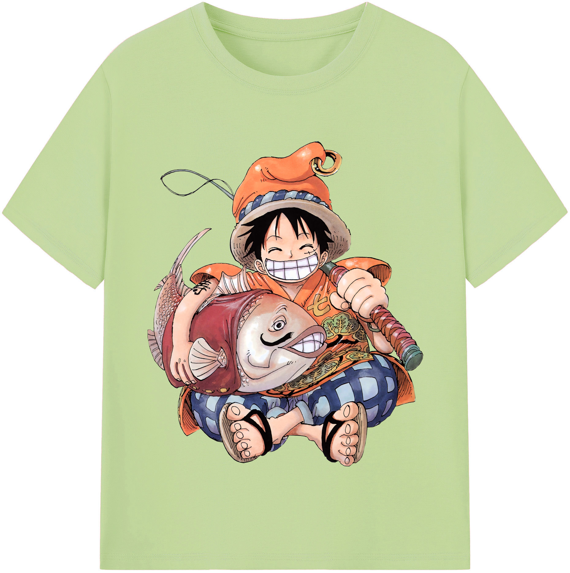 ワンピース モンキー・D・ルフィ ONE PIECE Monkey D. Luffy 綿100％半袖Tシャツ（フロントプリント）
